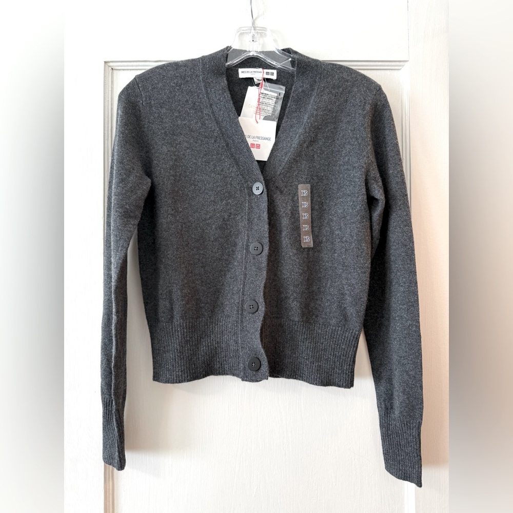 Ines de la Fressange for Uniqlo | Cashmere Cardigan Sweater Grey - XS